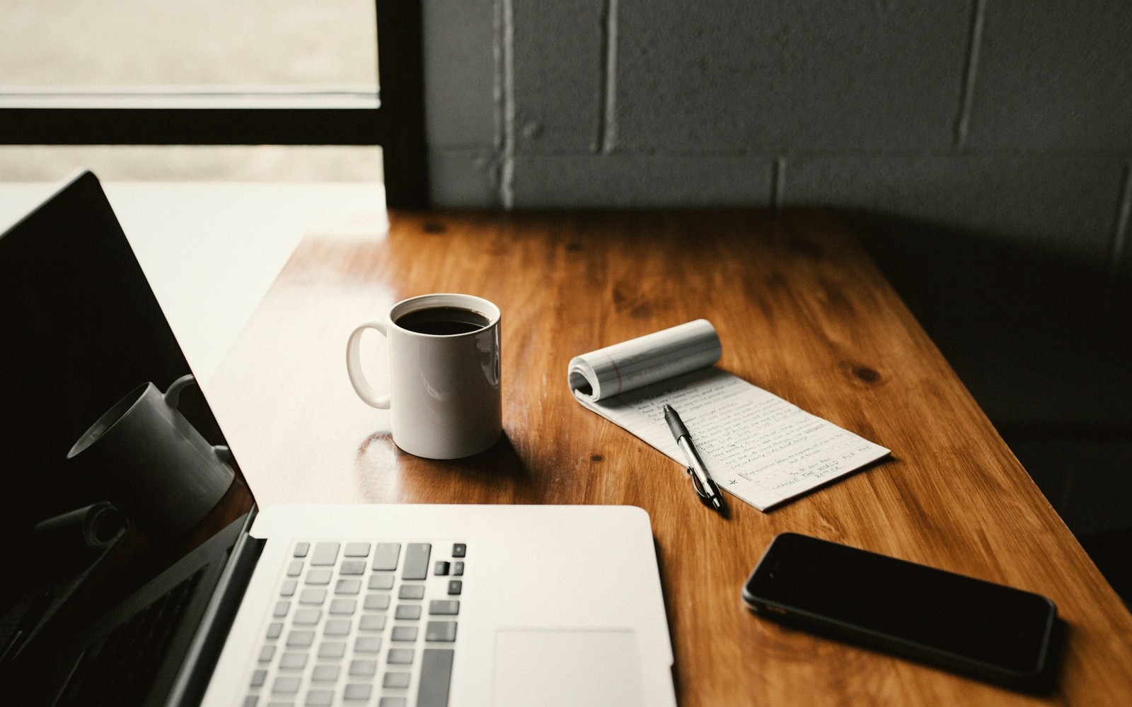 Laptop and coffee